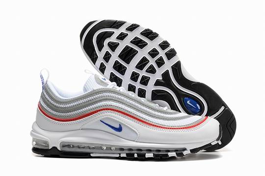 Cheap Nike Air Max 97 White Grey Red Blue Men's Running Shoes-40 - Click Image to Close